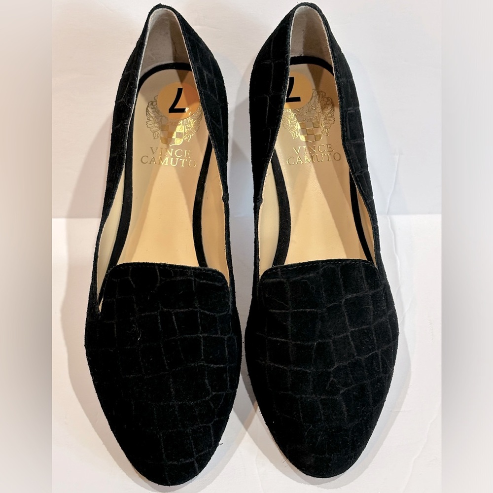 Vince Camuto VP-Melley black suede leather loafers | size 7